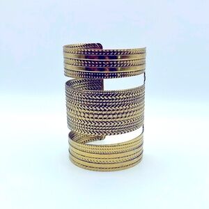 Brass Textured Cuff Bracelet